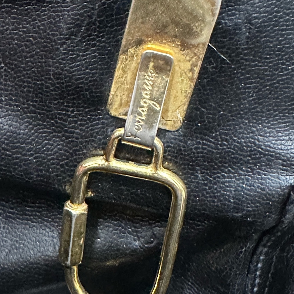 Vintage Salvatore Ferragamo Brown Leather Shoulder Tote with Lock & Key - Picture 13 of 15